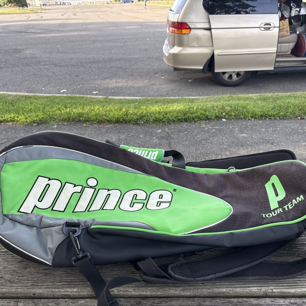 Prince Tour Team Tennis Racquet Bag Green Black Sporting Gear
